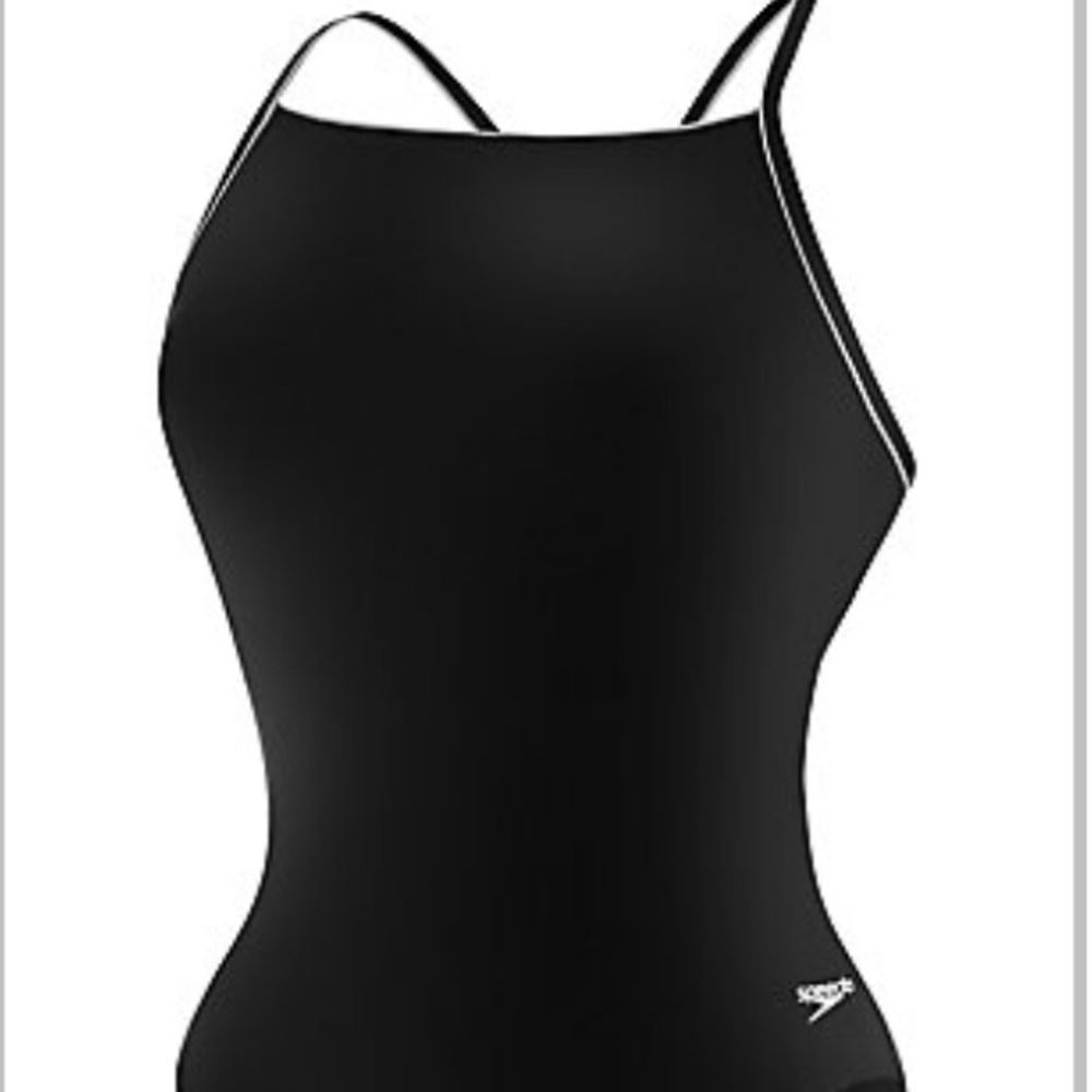 Speedo endurance thin strap  swimsuit black